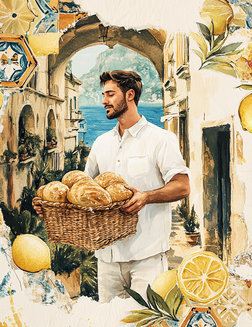 Midjourney V 6.1 Prompts for Amalfi Coast Escape Journal Pages