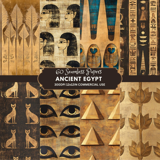 60 Ancient Egypt Seamless Digital Papers
