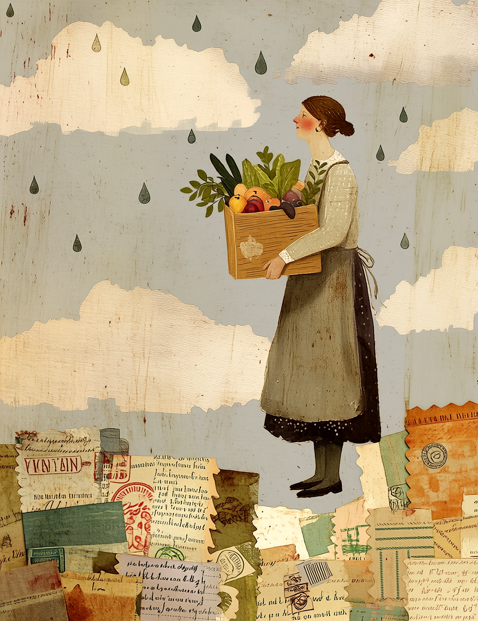 Midjourney NIJI Prompts for April Spring Rainy Journal Pages