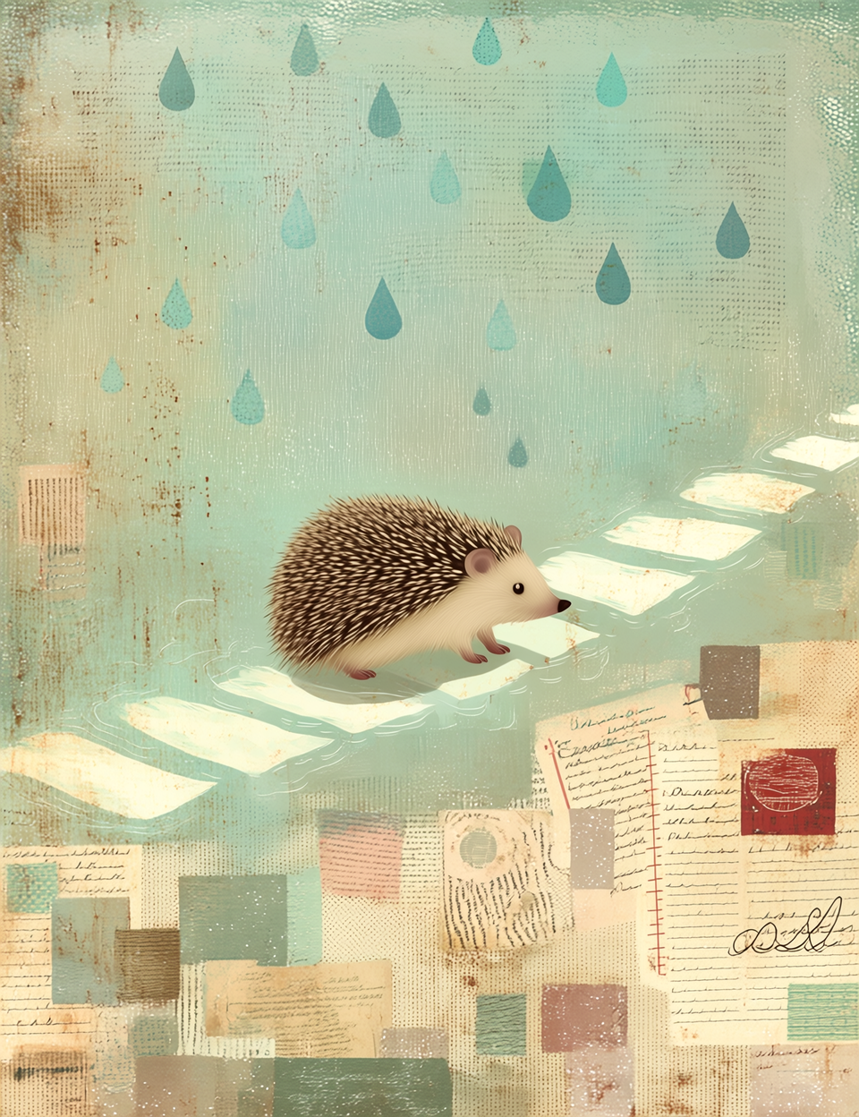 Midjourney NIJI Prompts for April Spring Rainy Journal Pages