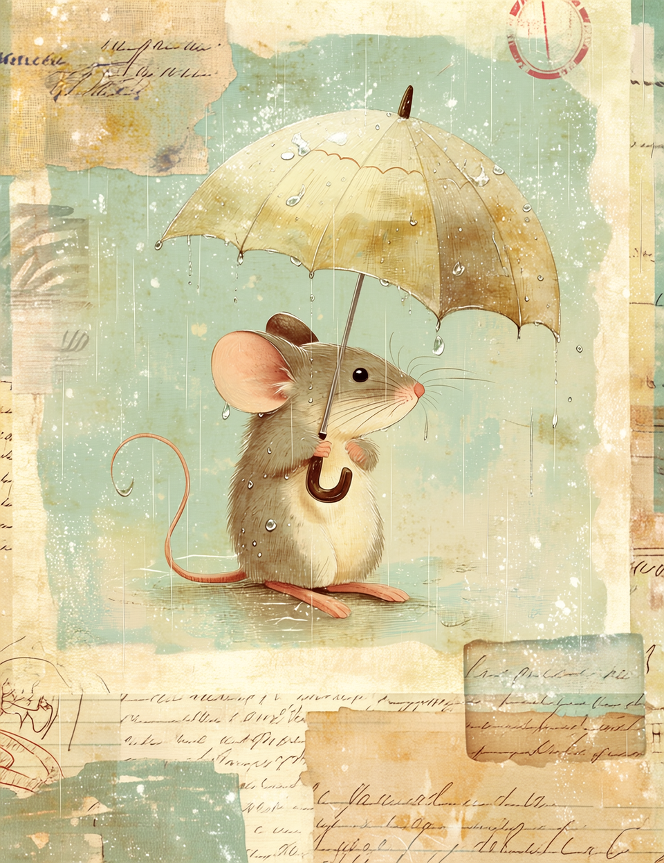 Midjourney NIJI Prompts for April Spring Rainy Journal Pages