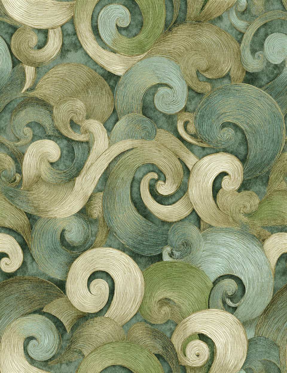 Midjourney V 7 Prompts for Art Deco Green Seamless Patterns