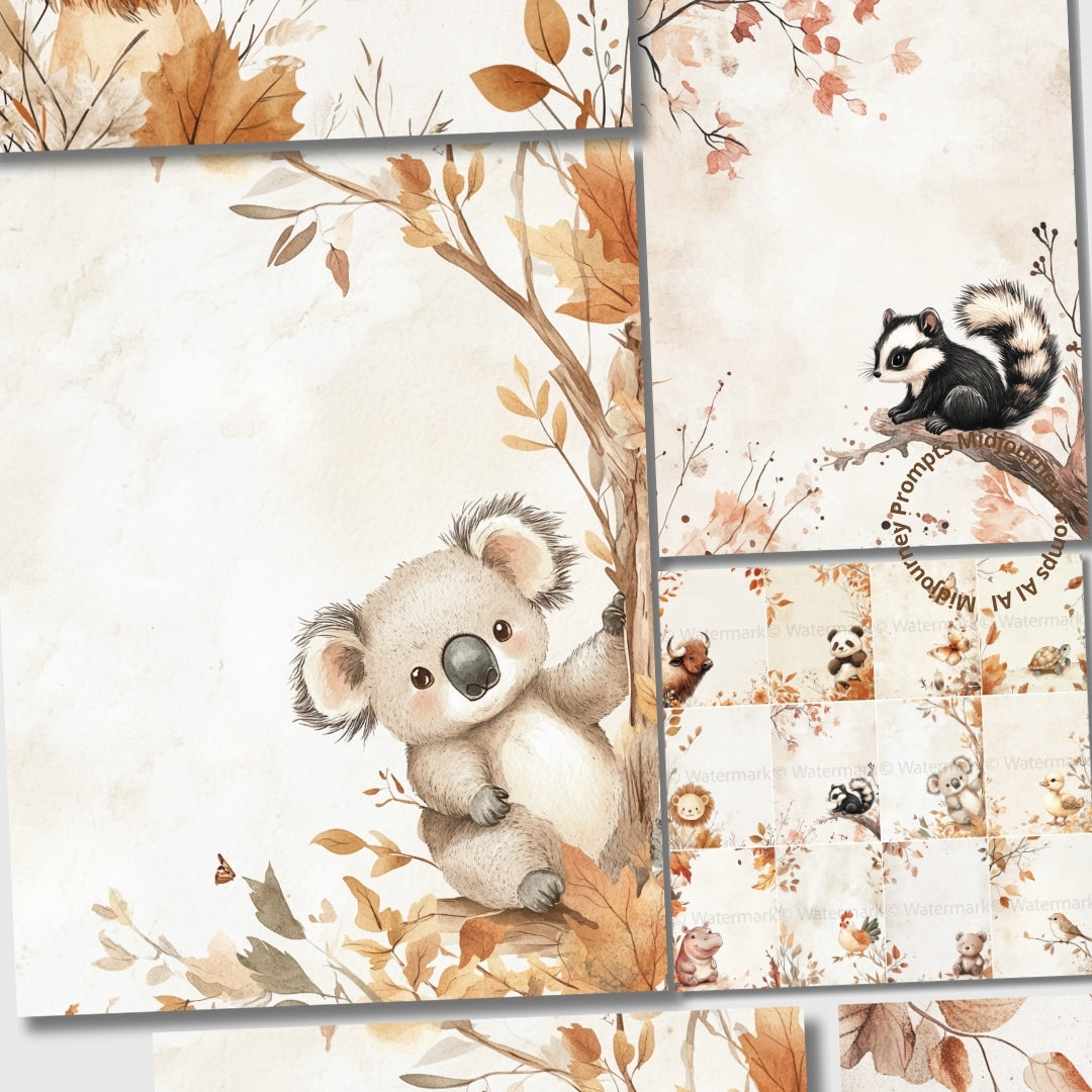 Midjourney Prompts for Adorable Autumn Notebook Papers