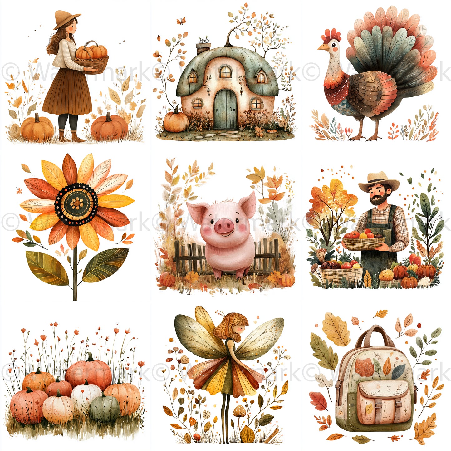 Midjourney Guide PDF For New Autumn Thanksgiving Watercolors