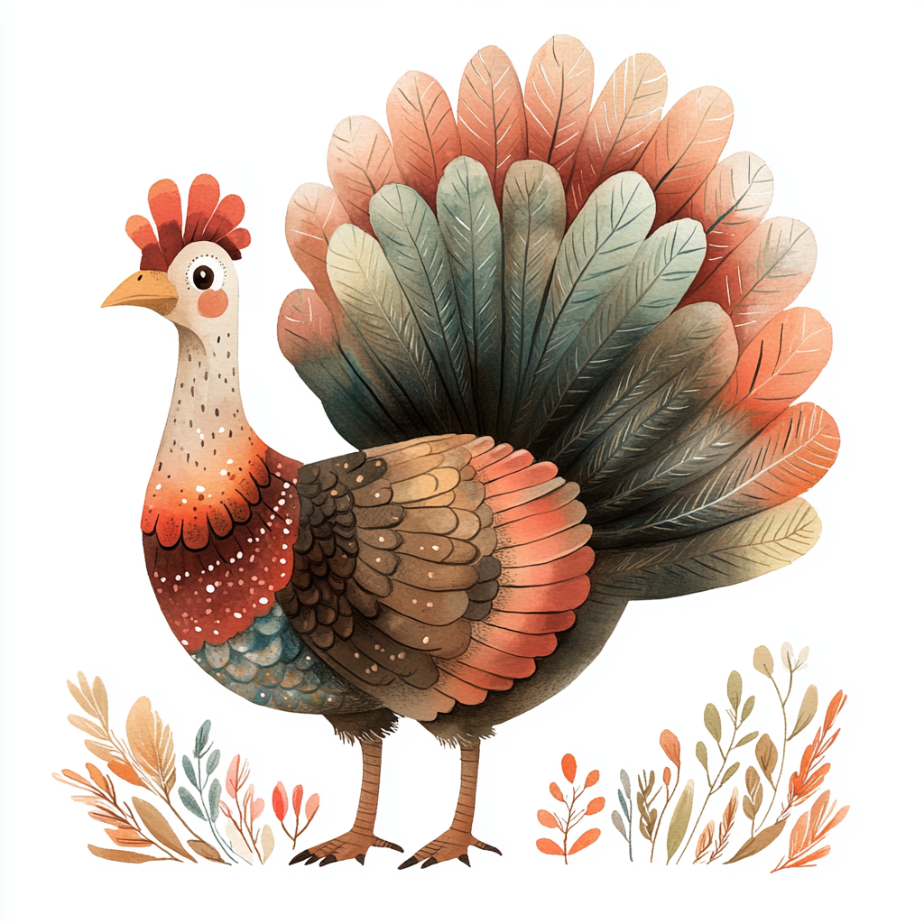 a thanksgiving turkey Midjourney Guide PDF For New Autumn Thanksgiving Watercolors