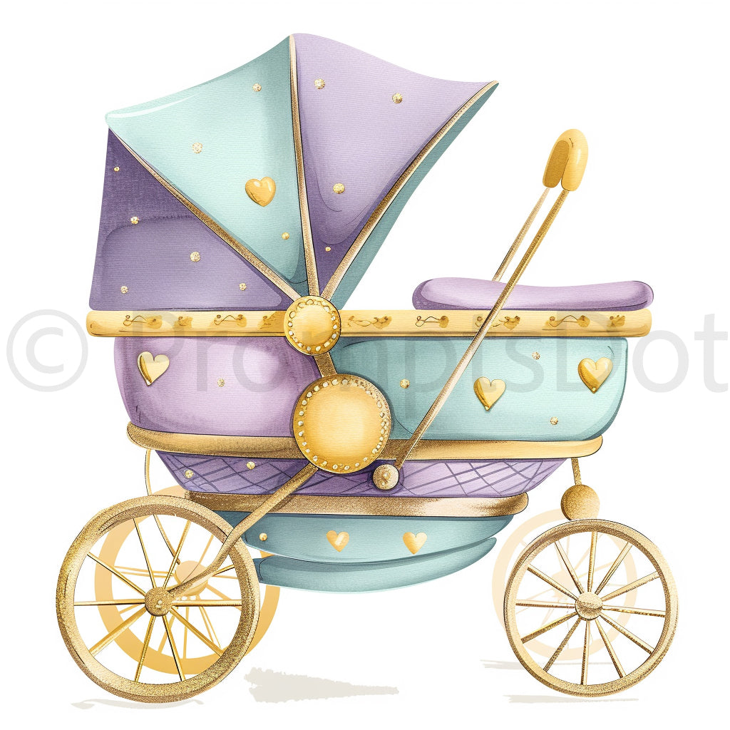 stroller Baby Shower Clipart