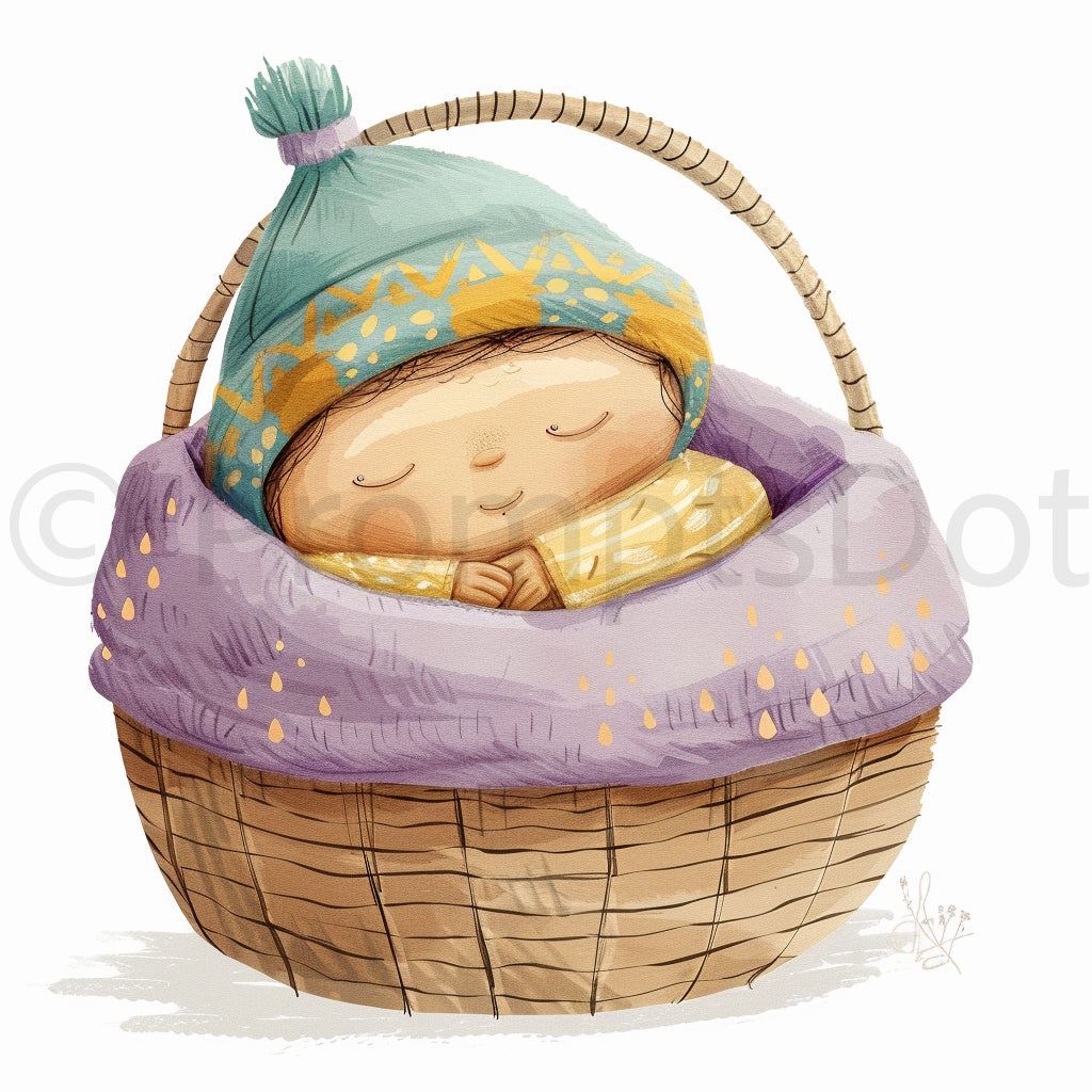 baby sleeping Baby Shower Clipart