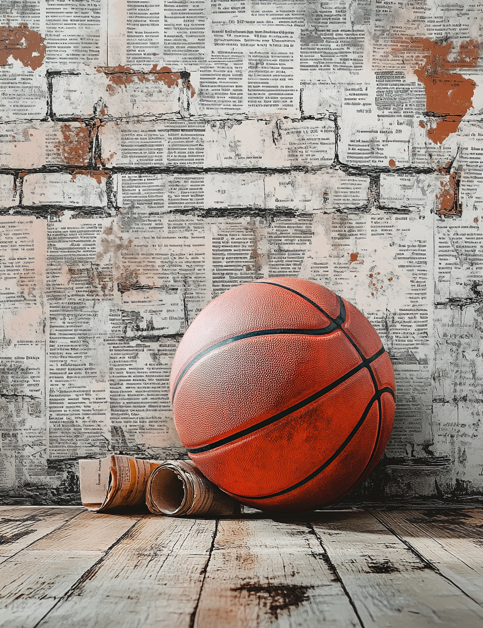 Midjourney V 6.1 Prompts for Basket Madness Junk Journal Pages