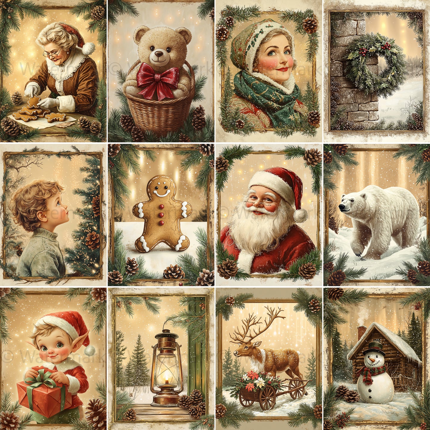 Midjourney Guide Prompts for Beige And Gold Christmas Digital Art