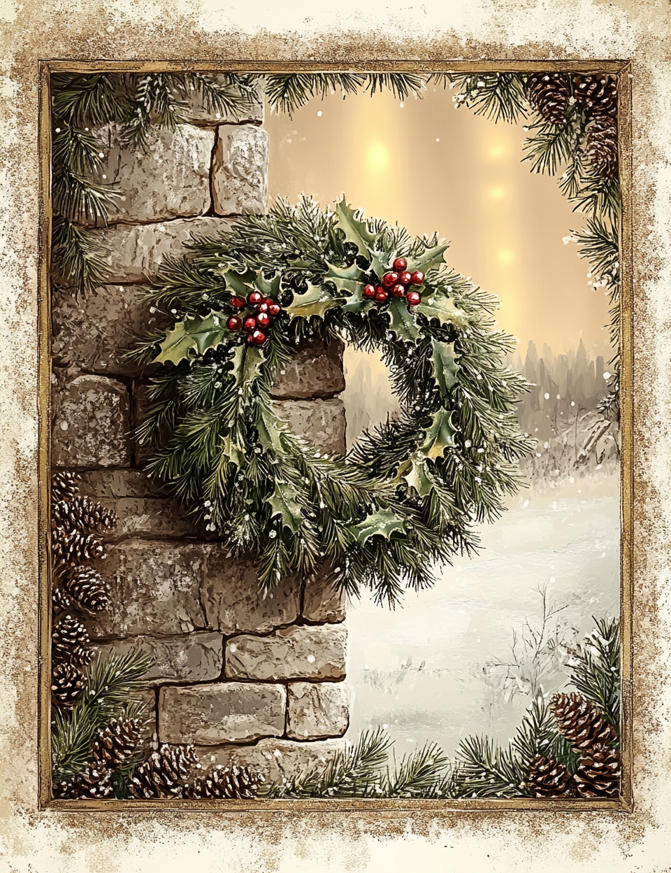 Midjourney Guide Prompts for Beige And Gold Christmas Digital Art