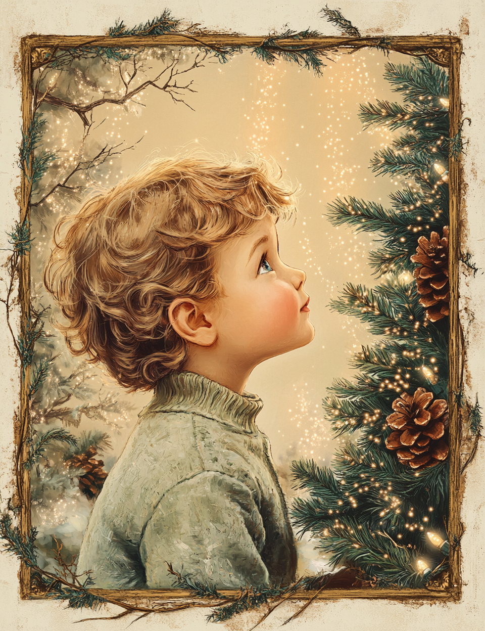 Midjourney Guide Prompts for Beige And Gold Christmas Digital Art