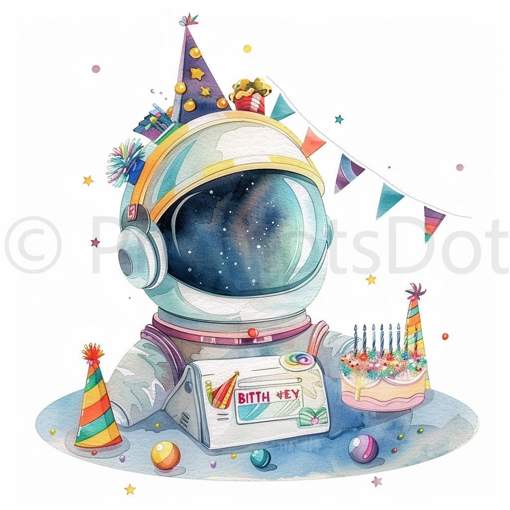 birthday party Birthday Astronaut Space Clipart