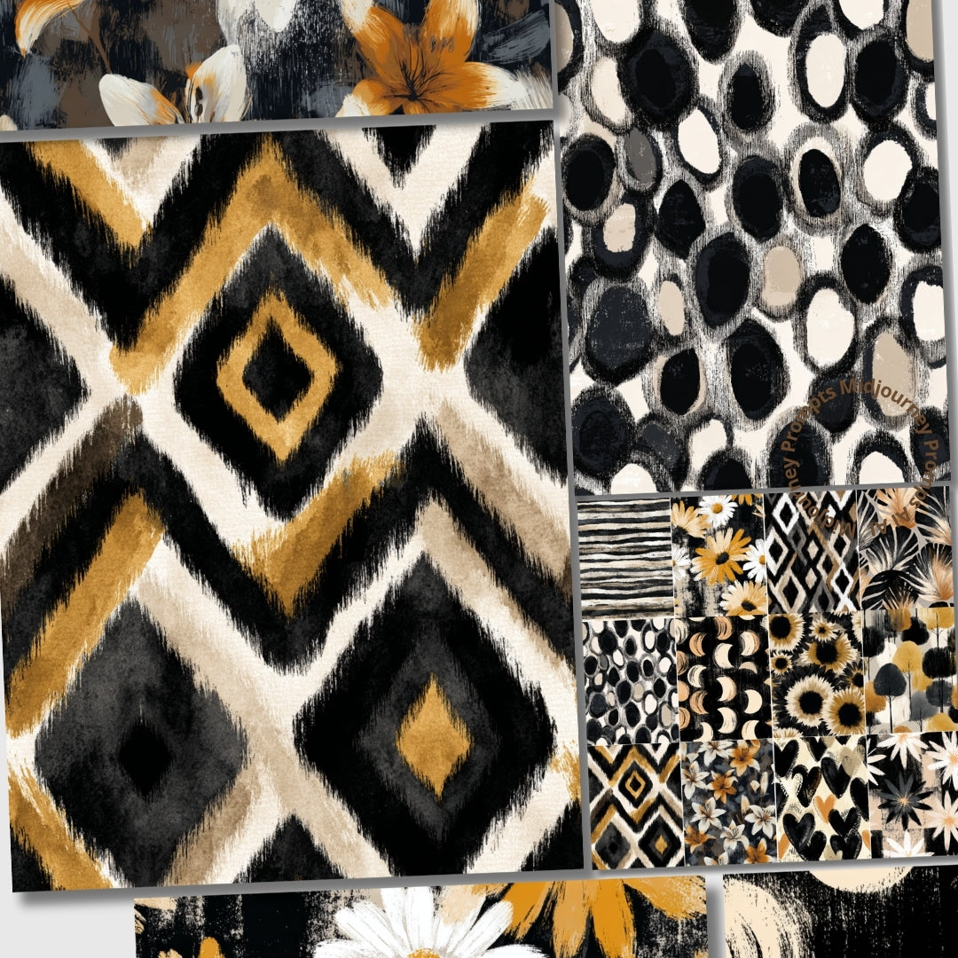 Collage of various patterned rugs with geometric and floral designs.