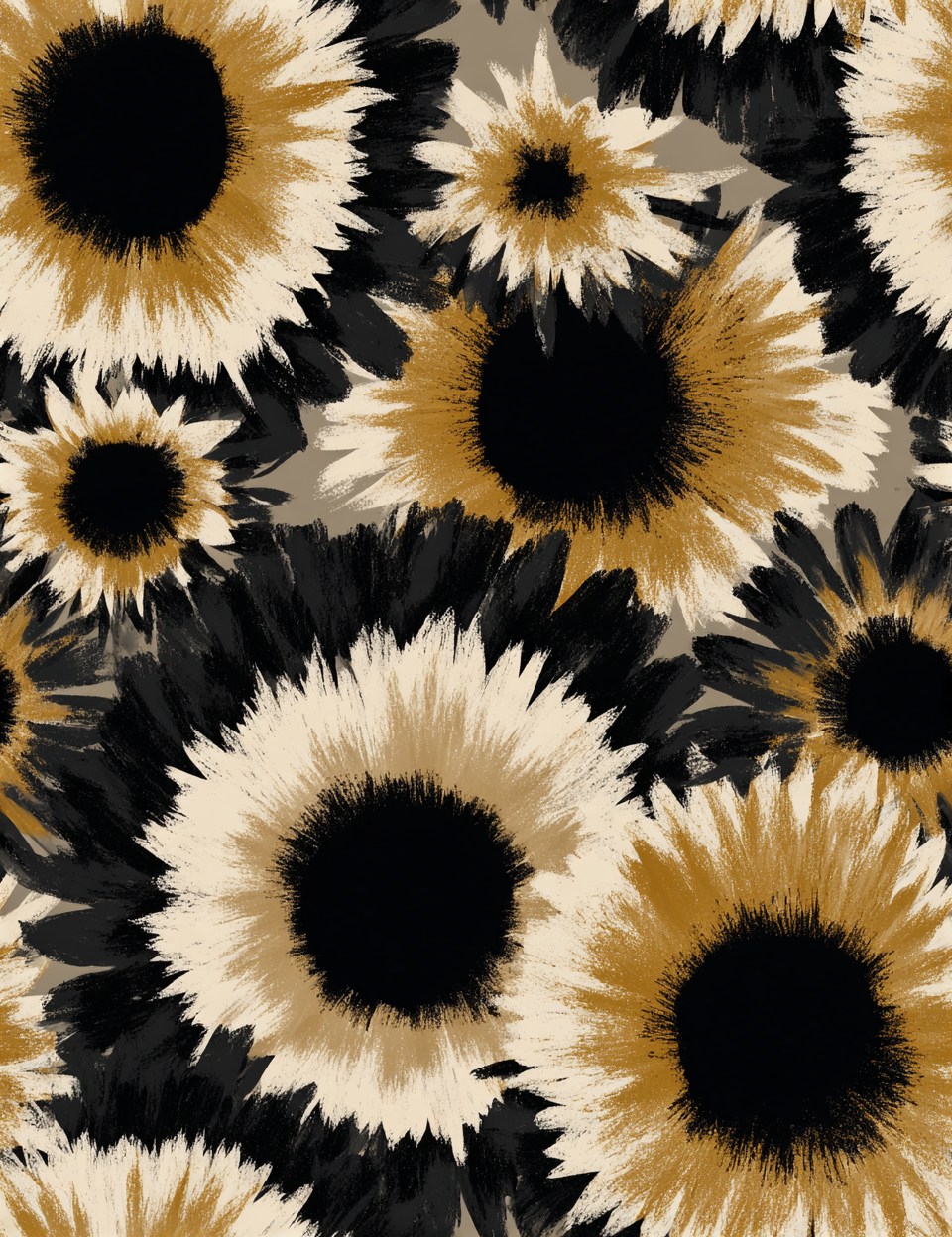 Midjourney V 7 Prompts for Black Charcoal Modern Seamless Patterns