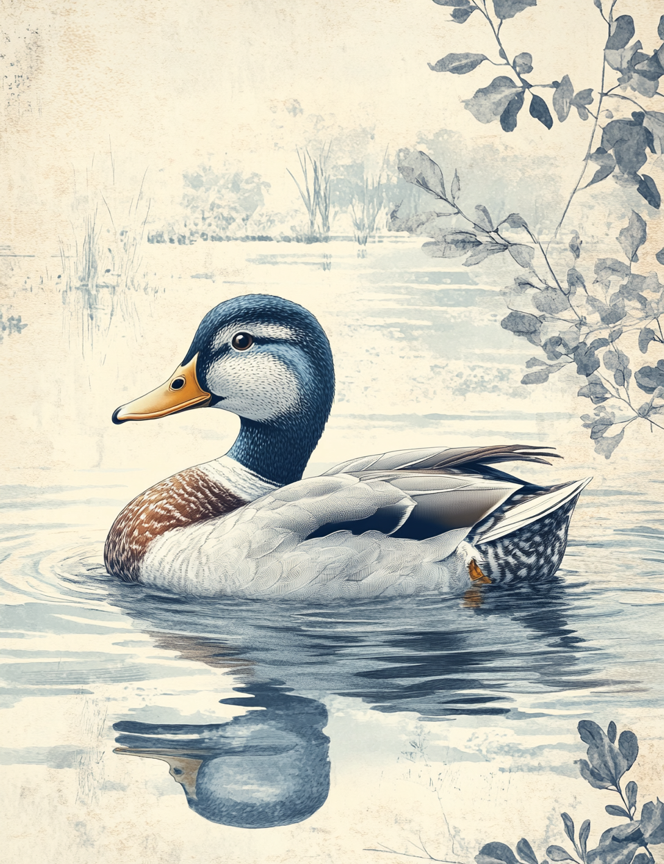 Midjourney V 6.1 Prompts for Blue Famous Animals Botanical Pages