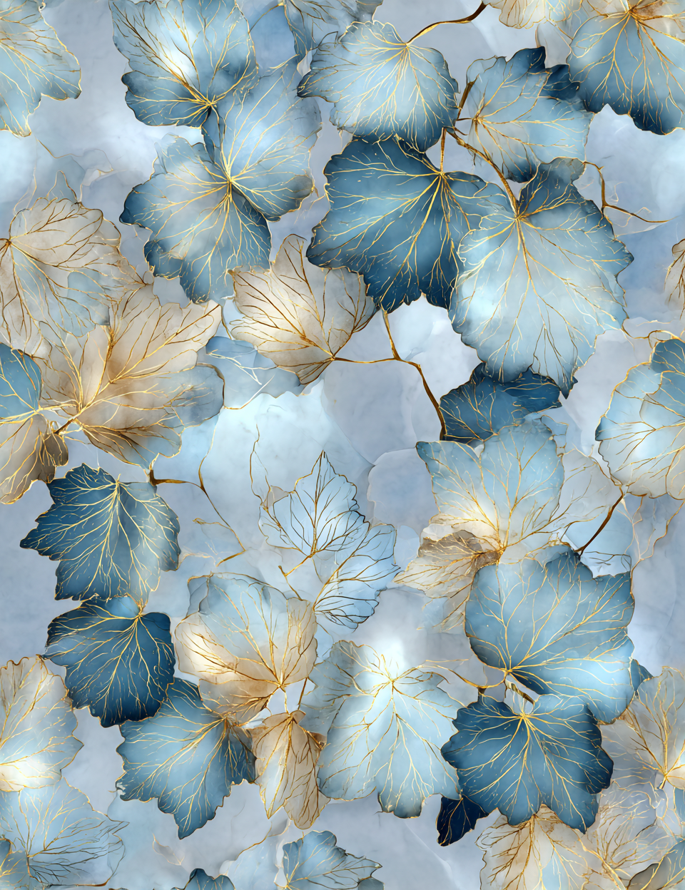 Midjourney V 7 Prompts for Blue Luxury Designs Seamless Patterns