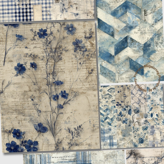 Midjourney V 7 Prompts for Blue Tile Seamless Pastel Patterns