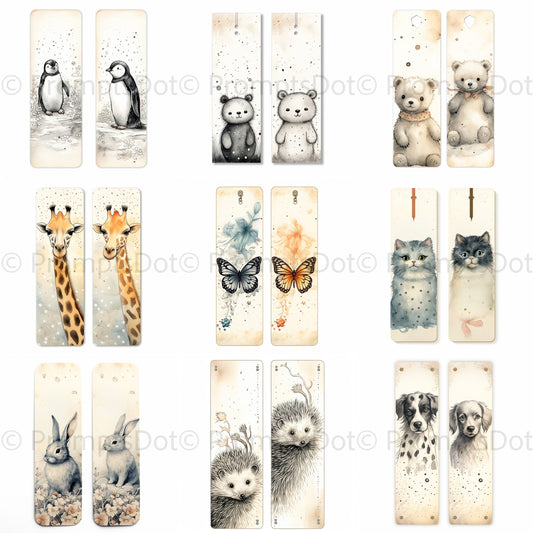 Bookmarks For Book Animal Minimalist Art Midjourney Prompt Commercial Use