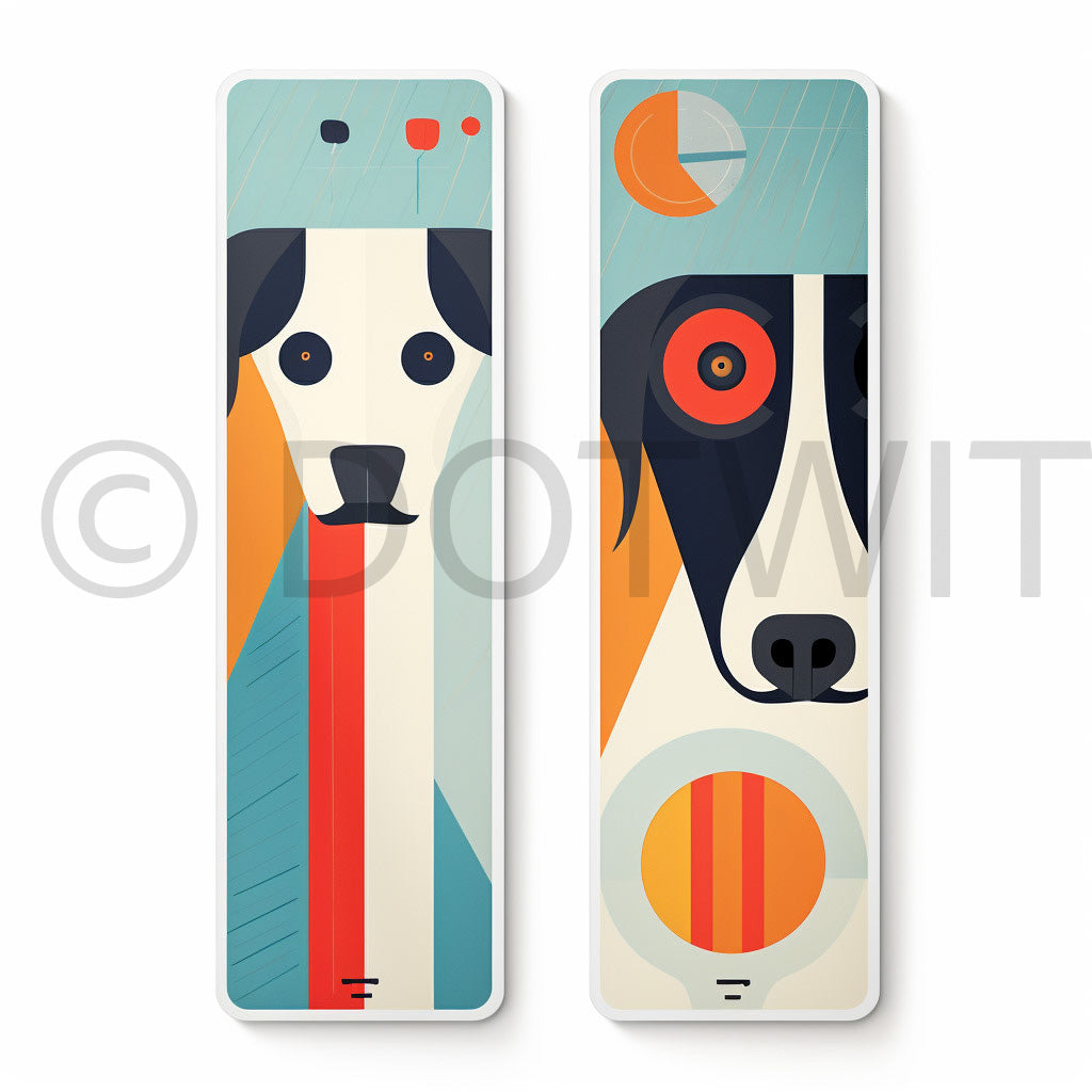 a bookmark with modern dogs Bookmarks Abstract Modern Digital Art and Midjourney Prompt Commercial Use
