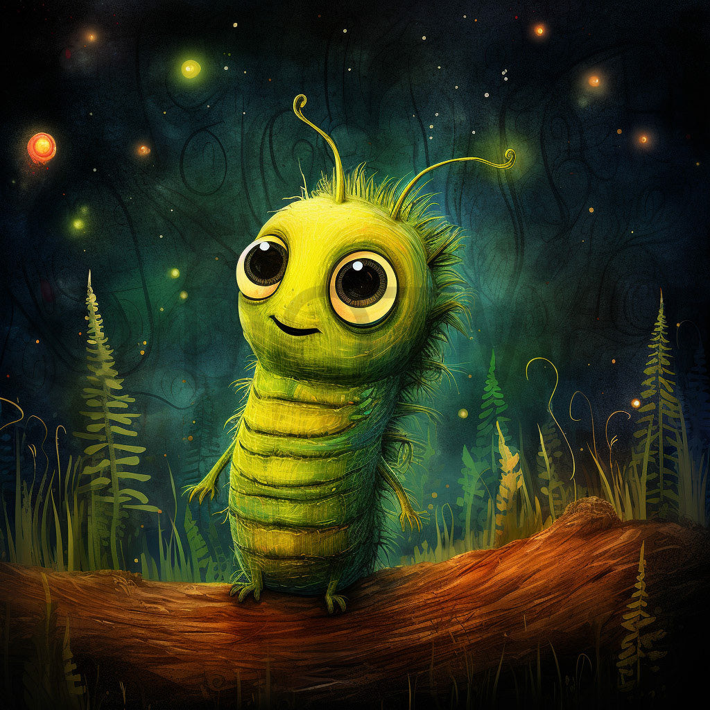 a beautiful caterpillar Bugs Life Drawings Digital Art and Midjourney Prompt