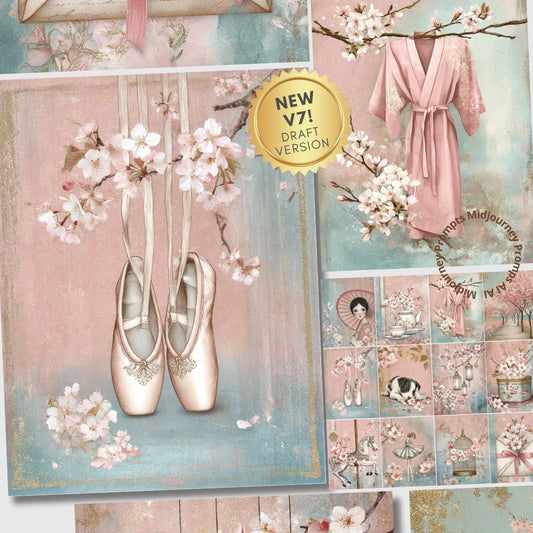 Midjourney V 7 Prompts for Cherry Blossom Themed Digital Journal