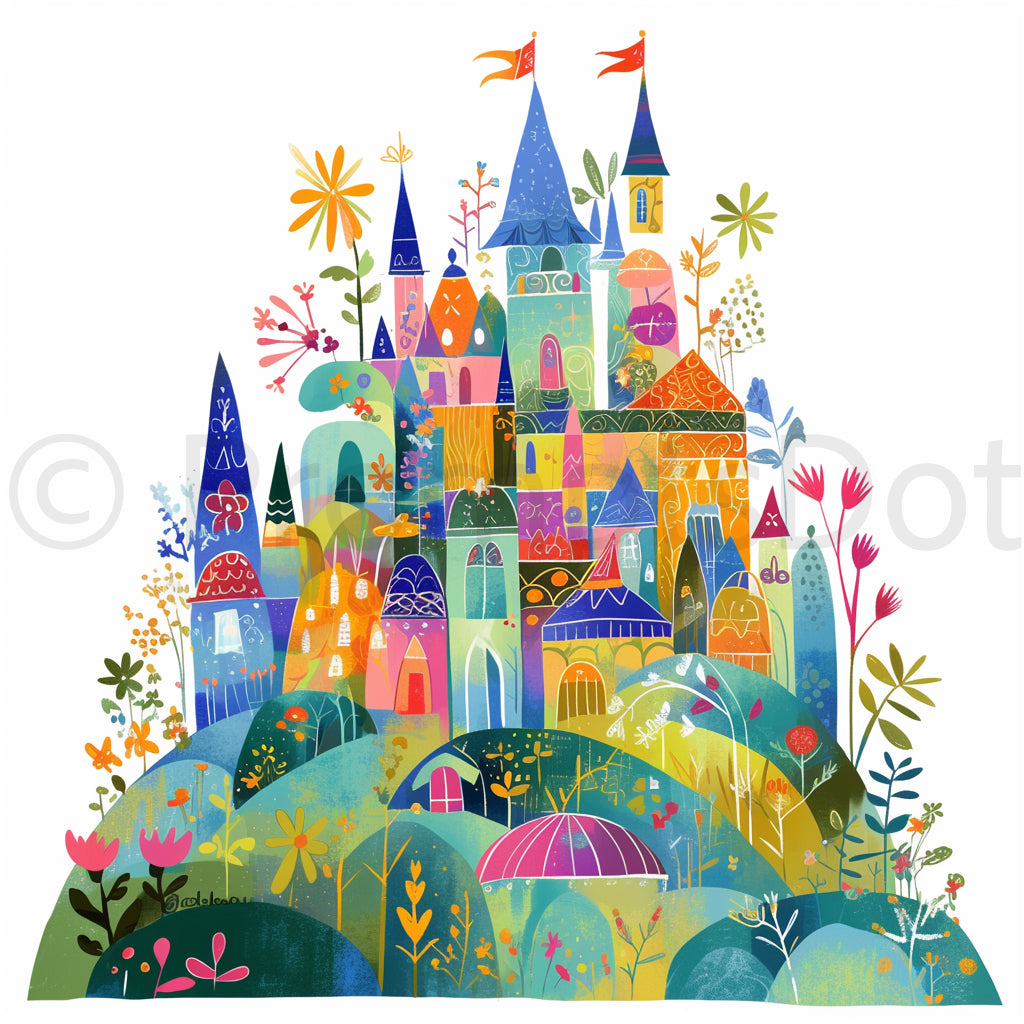 a cute castle Whimsical Childrens Book Characters