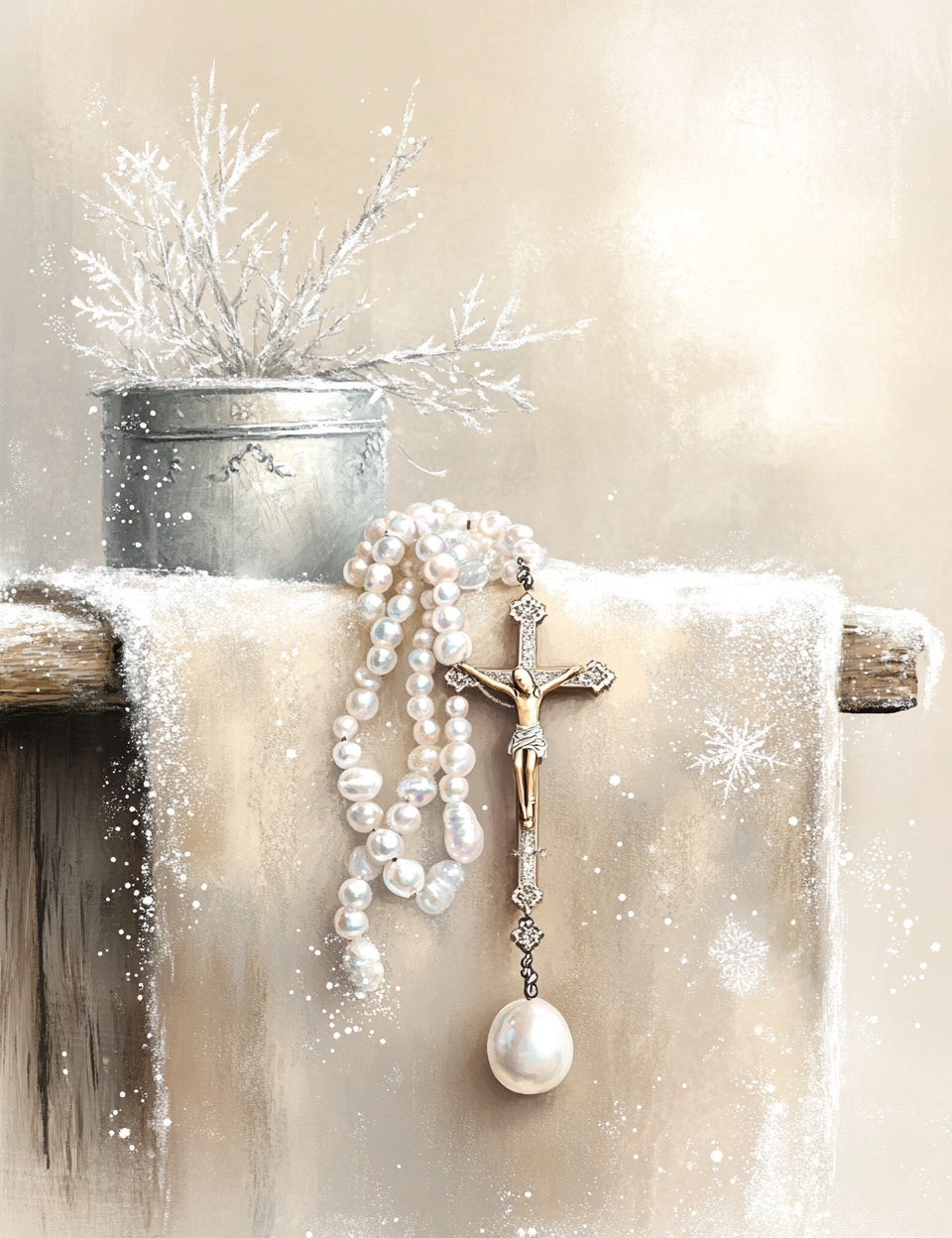 Midjourney V 6.1 Prompts for DUAL Winter Christening Faith Silver Kit