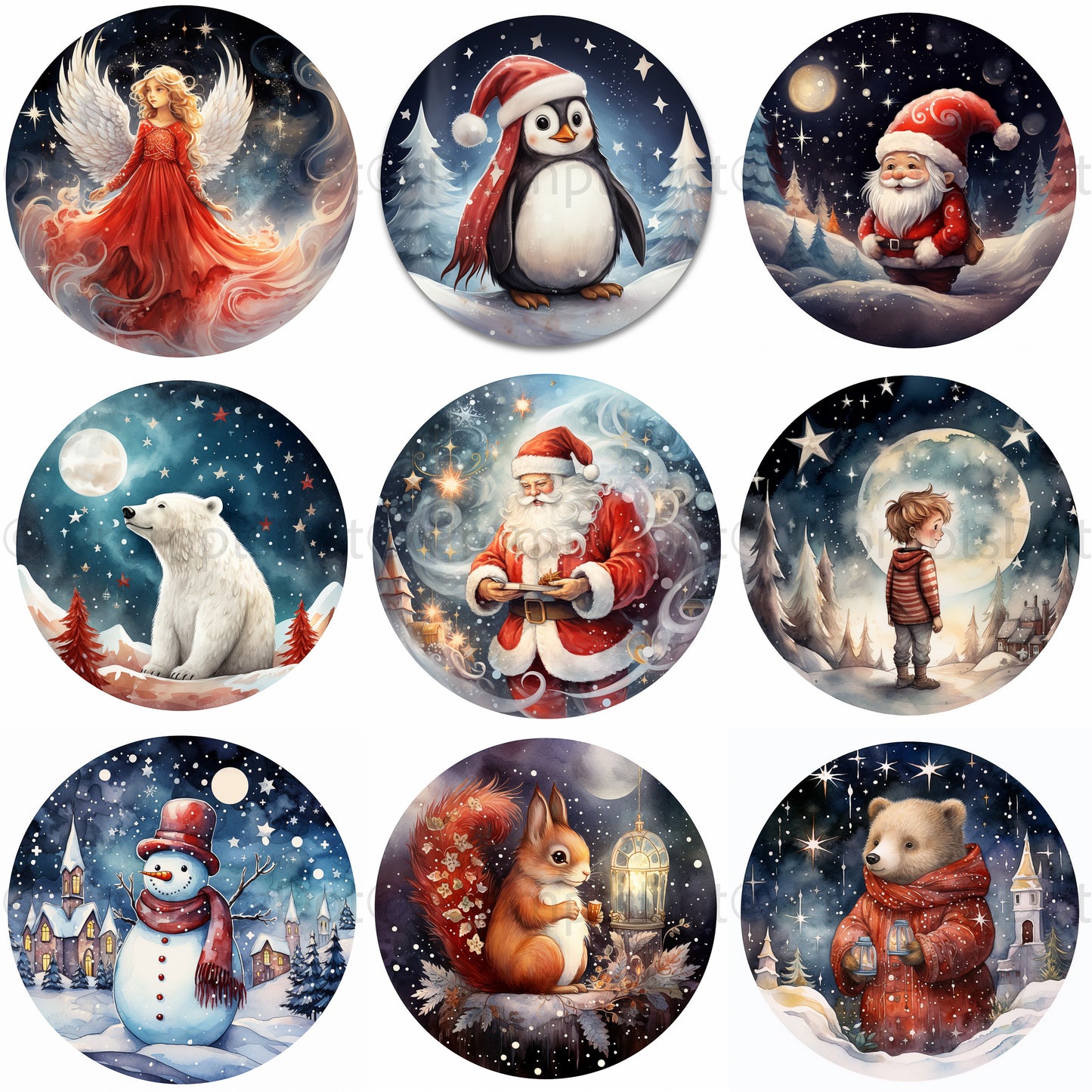 Christmas Icons Cute Christmas Ornaments Midjourney Prompt Commercial Use