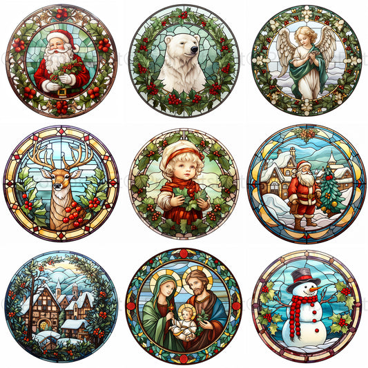 Christmas Icons Glass Christmas Ornaments Midjourney Prompt Commercial Use