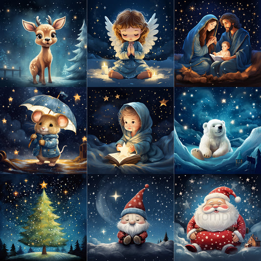 Christmas Illustrations Christmas Cards Midjourney Prompt Commercial Use