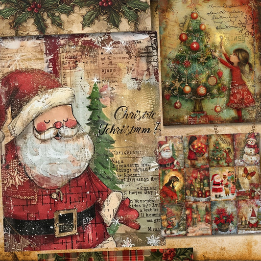 Midjourney Prompts For Christmas Junk Journal Pages