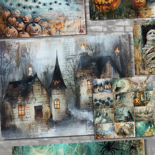 Midjourney Prompts For Smoky Halloween Floral Scrapbooking Pages