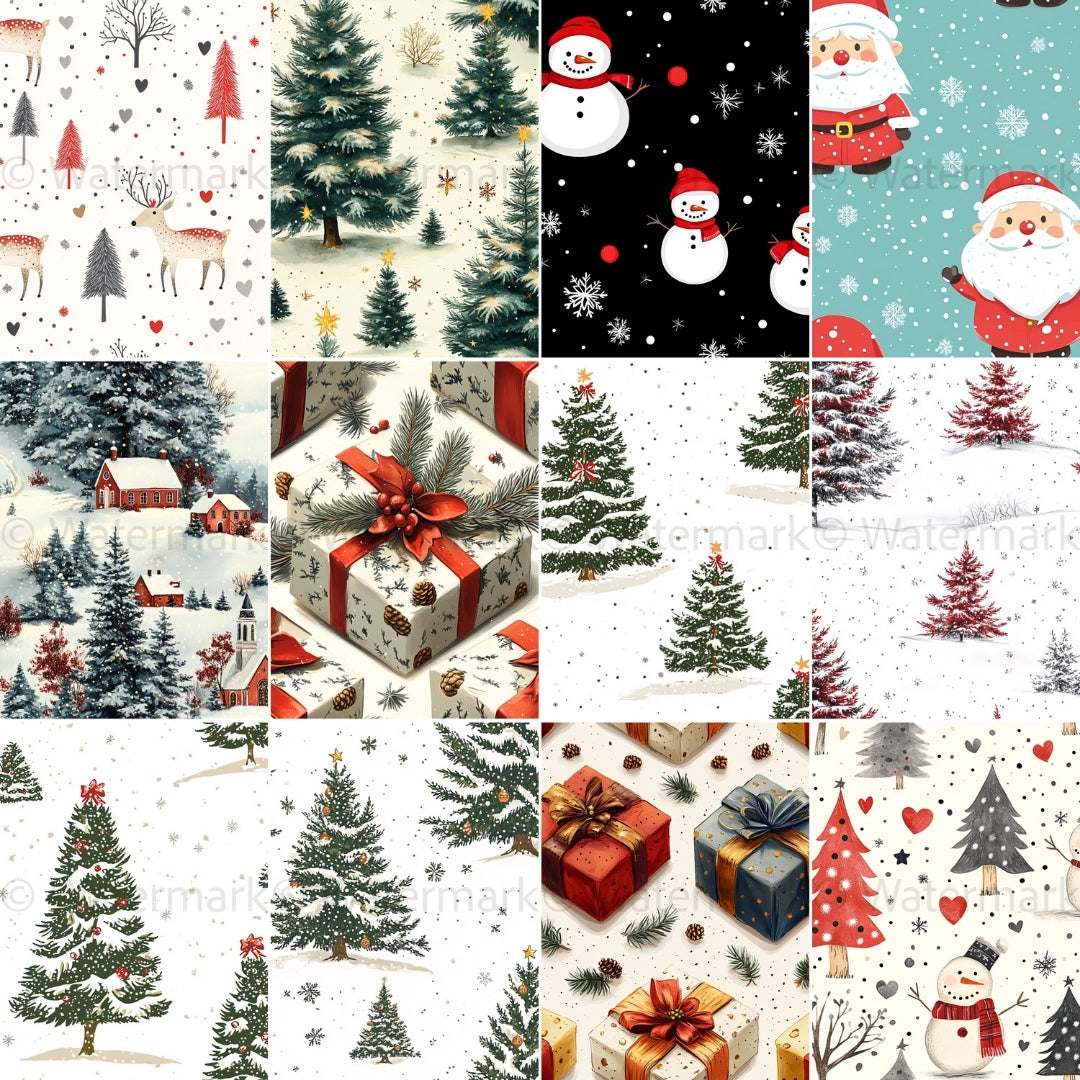 30 Assorted Christmas Seamless Papers