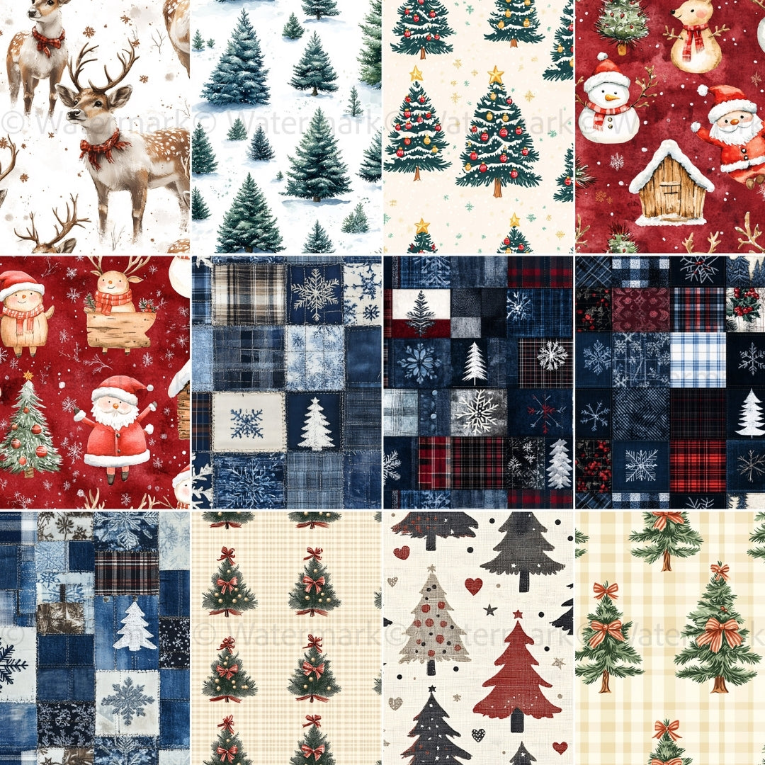 30 Assorted Christmas Seamless Papers