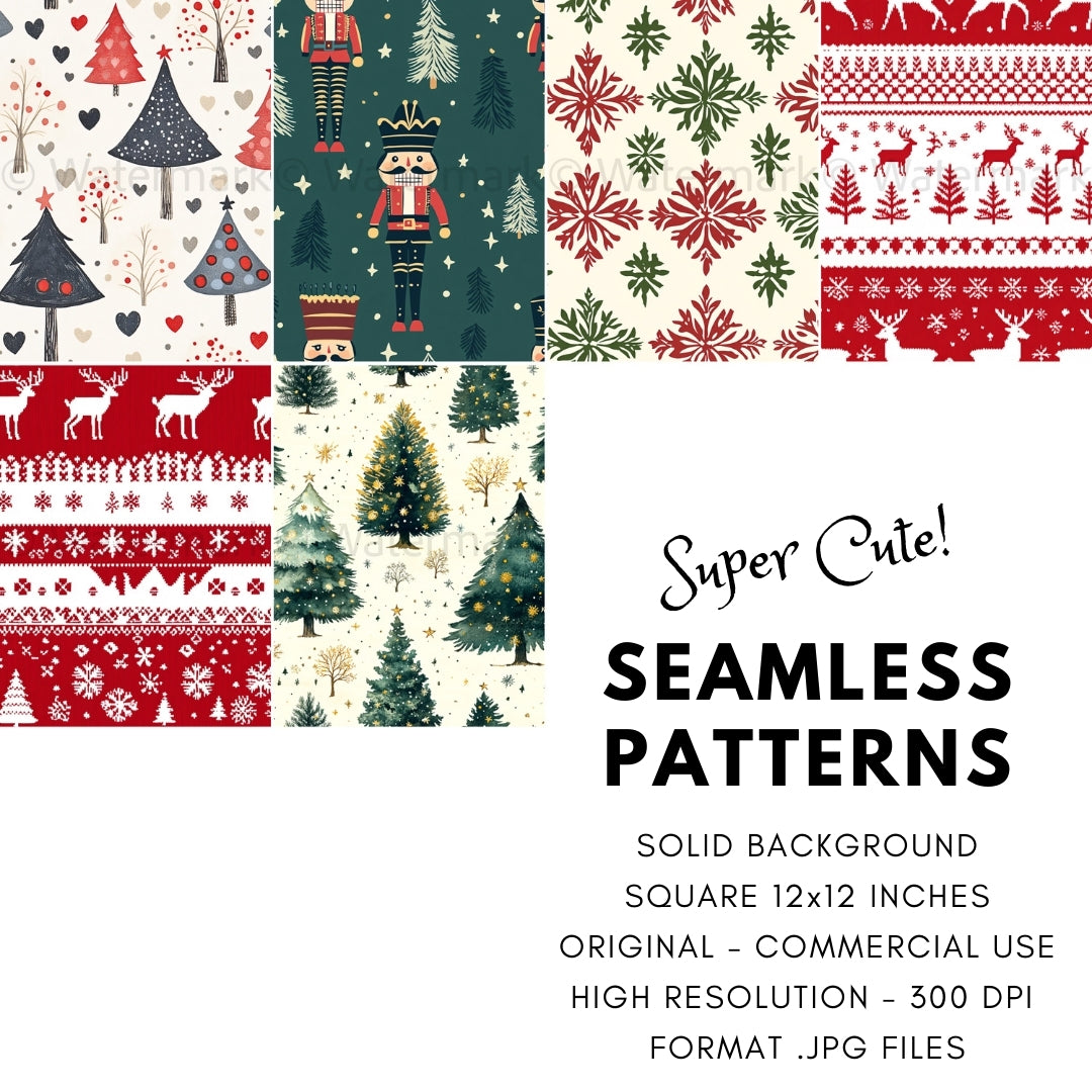 30 Assorted Christmas Seamless Papers