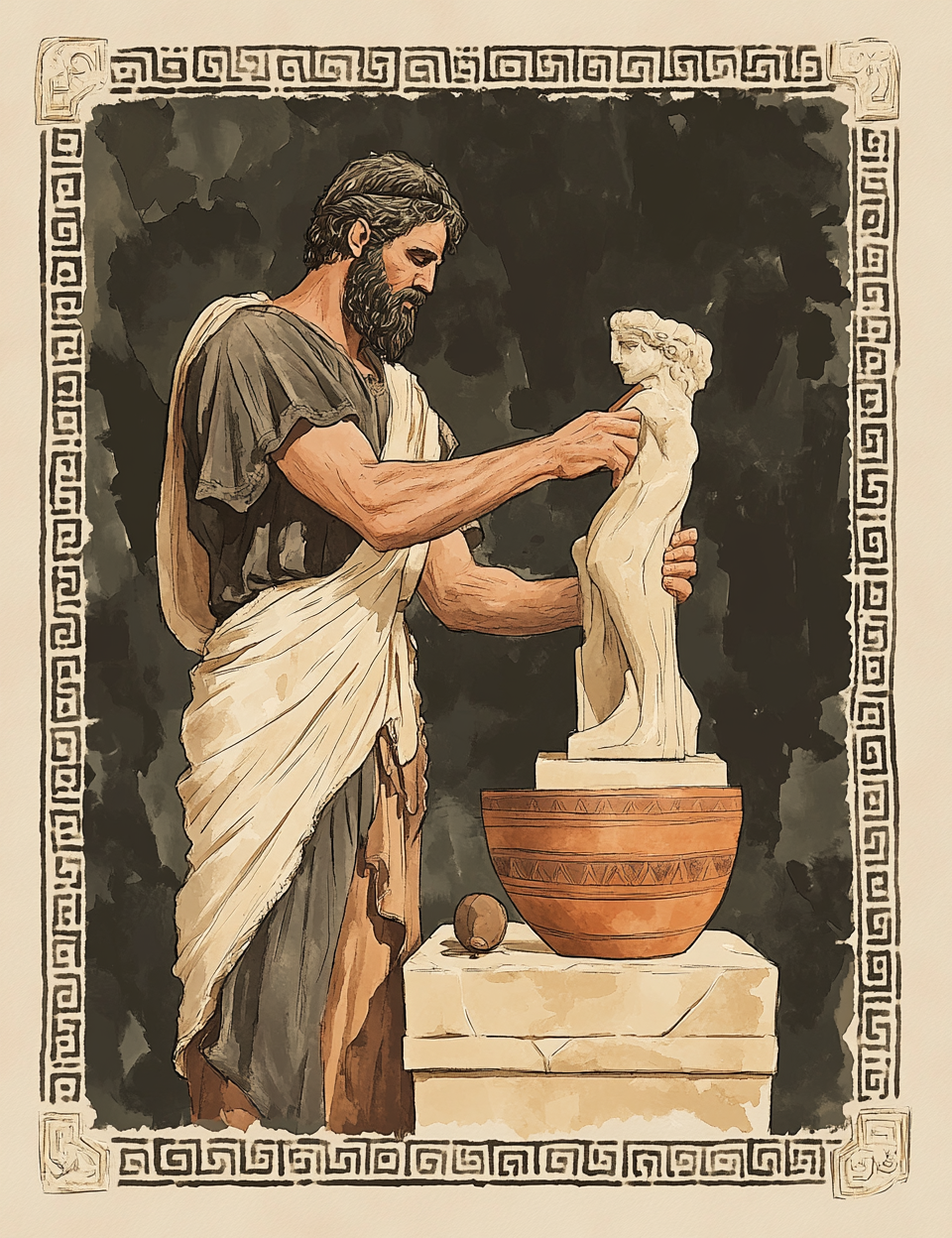 Midjourney Guide Prompts for Classic Greek Historical Illustrations