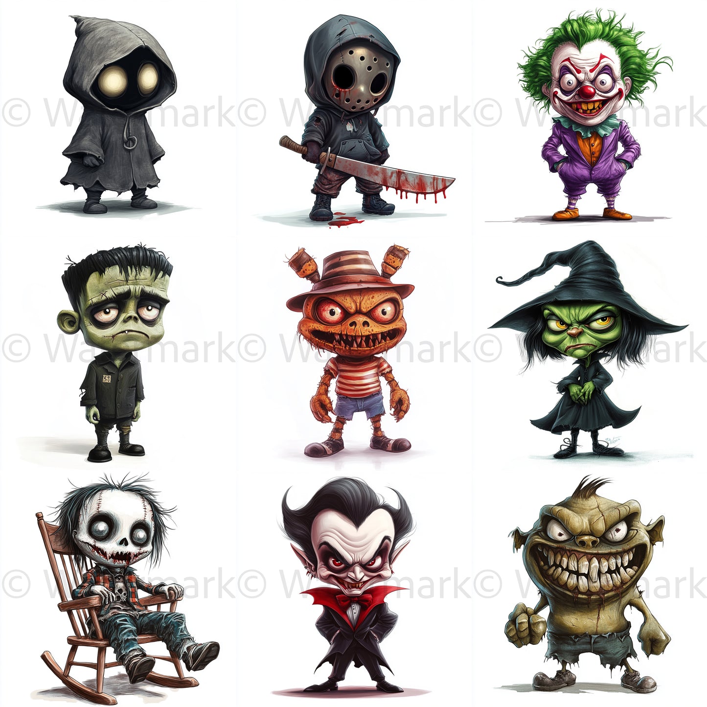 Midjourney Guide Prompts for Classic Movie Monsters Clipart