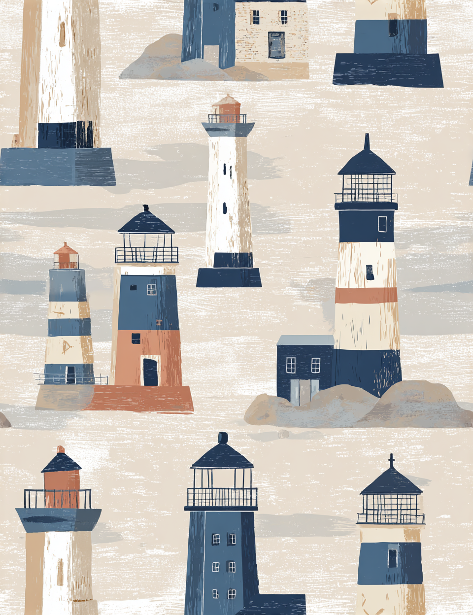 Midjourney V 7 Prompts for Coastal Beach Theme Patterns
