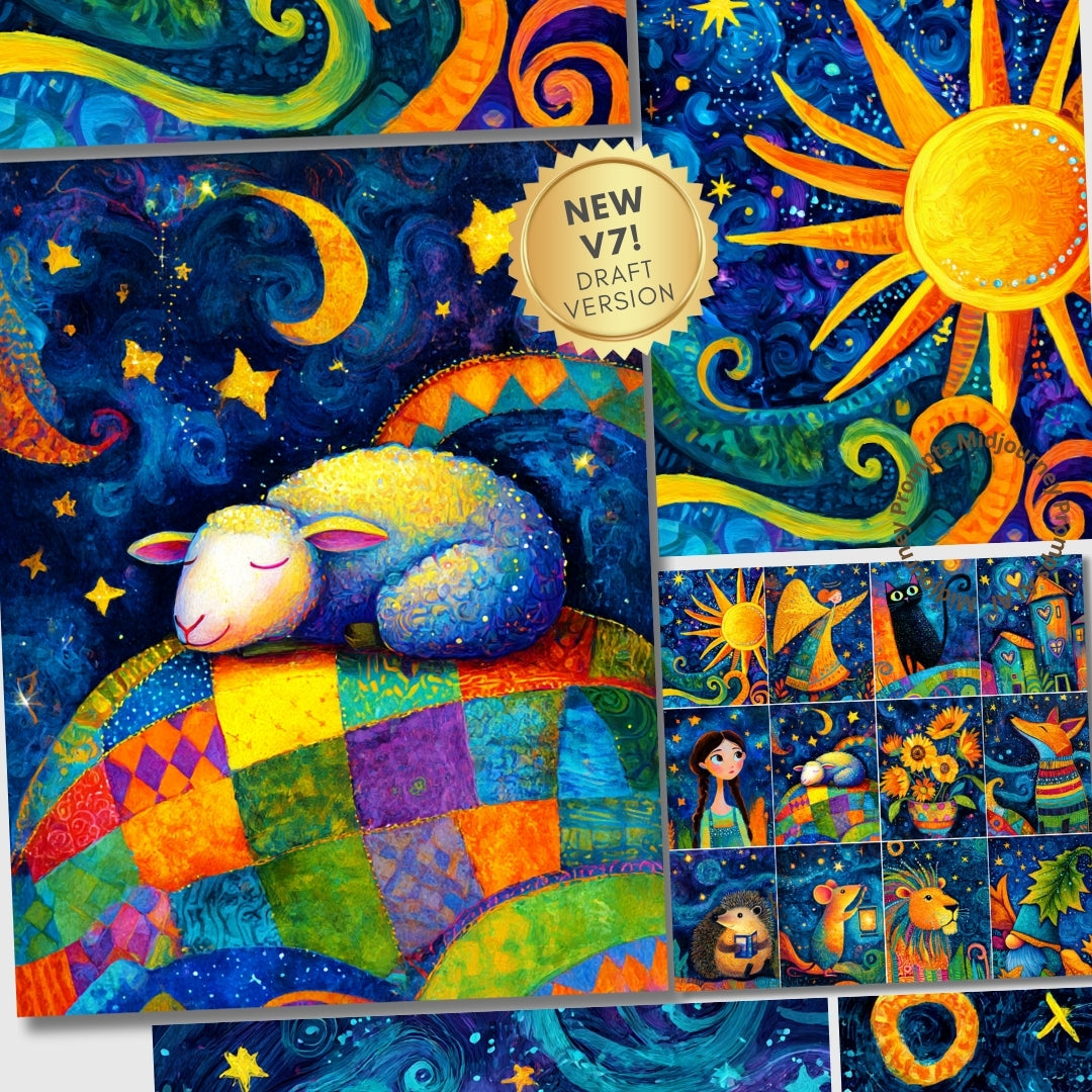 Midjourney V7 Prompts for Colorful Children Book Cute Art for Kids