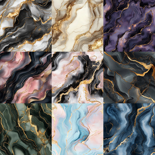 Midjourney Prompts For Colorful Marble Seamless Patterns