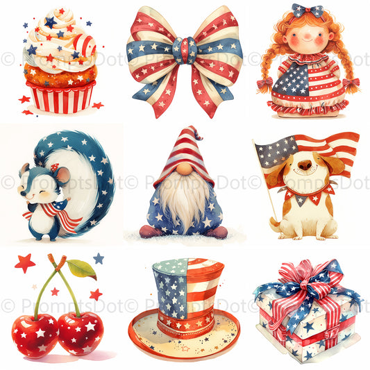 Coquette 4th Of July Clipart Midjourney Prompts