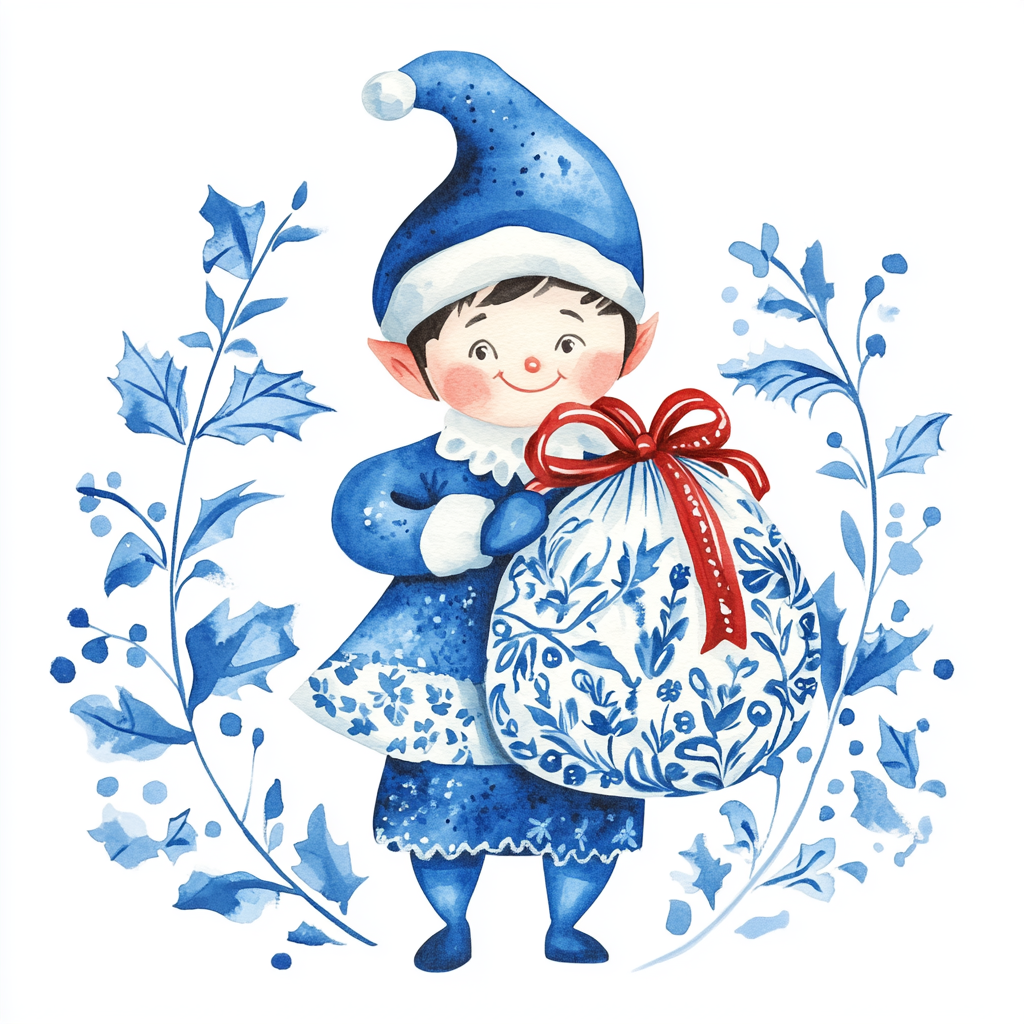 Midjourney Prompts for Chinoiserie Christmas Clipart