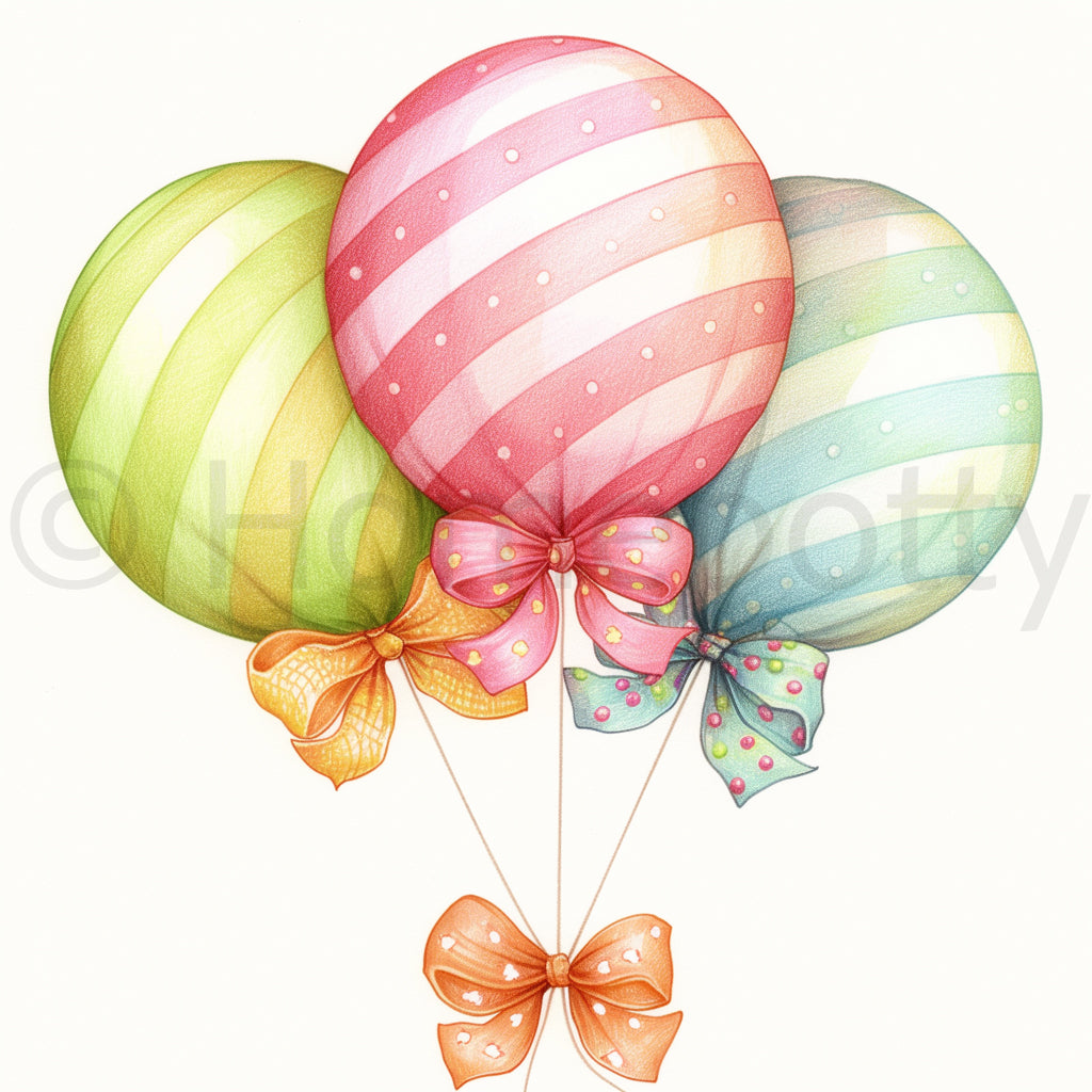 balloons Happy Birthday Clipart Midjourney Prompts