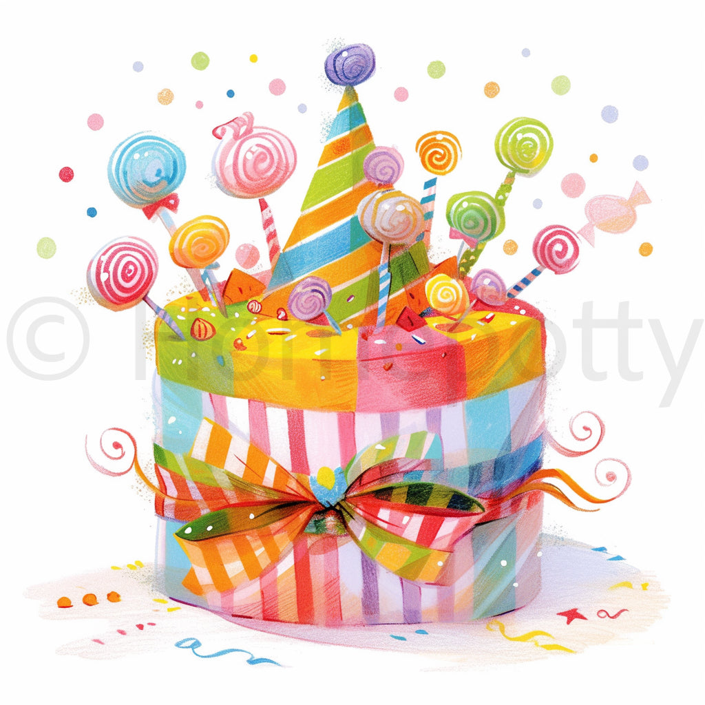 a cake Happy Birthday Clipart Midjourney Prompts