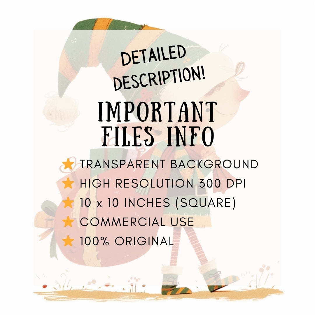 information files info 60 Cute Christmas Clipart PNG Digital Download