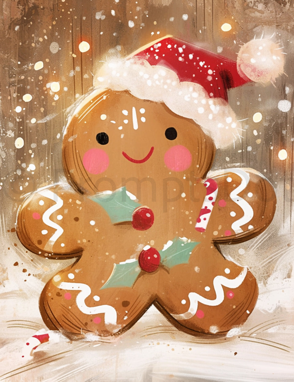 ginger cookie Midjourney Prompts For Sweet Cute Christmas Digital Papers