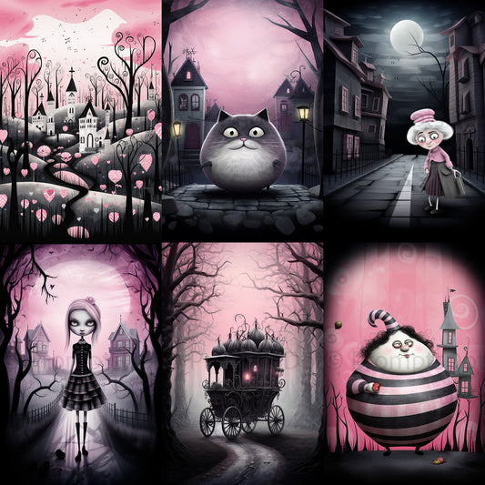 Midjourney Prompt Cute Gothic Postcards Quirky Art Posters Commercial Use