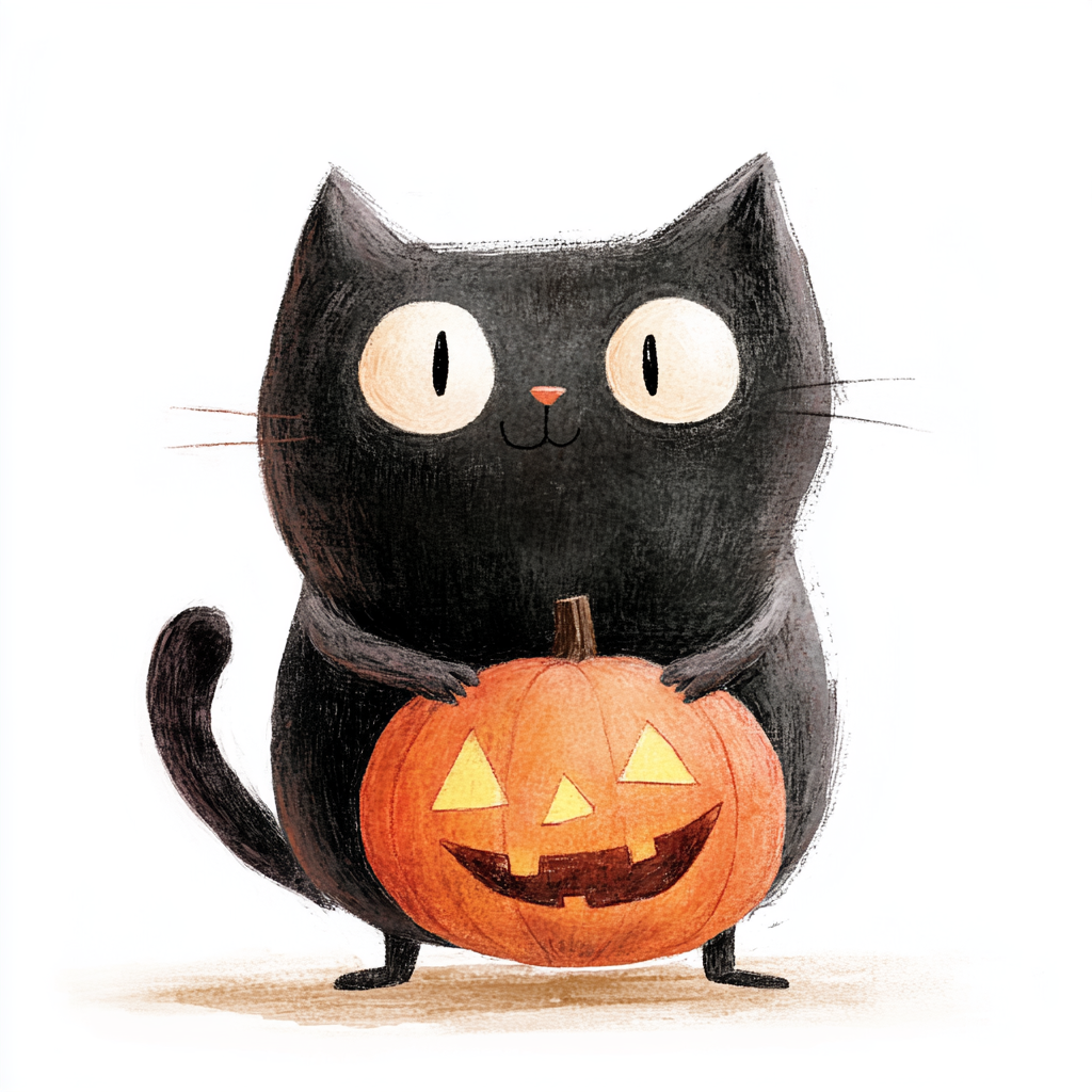 Cat in Halloween clipart