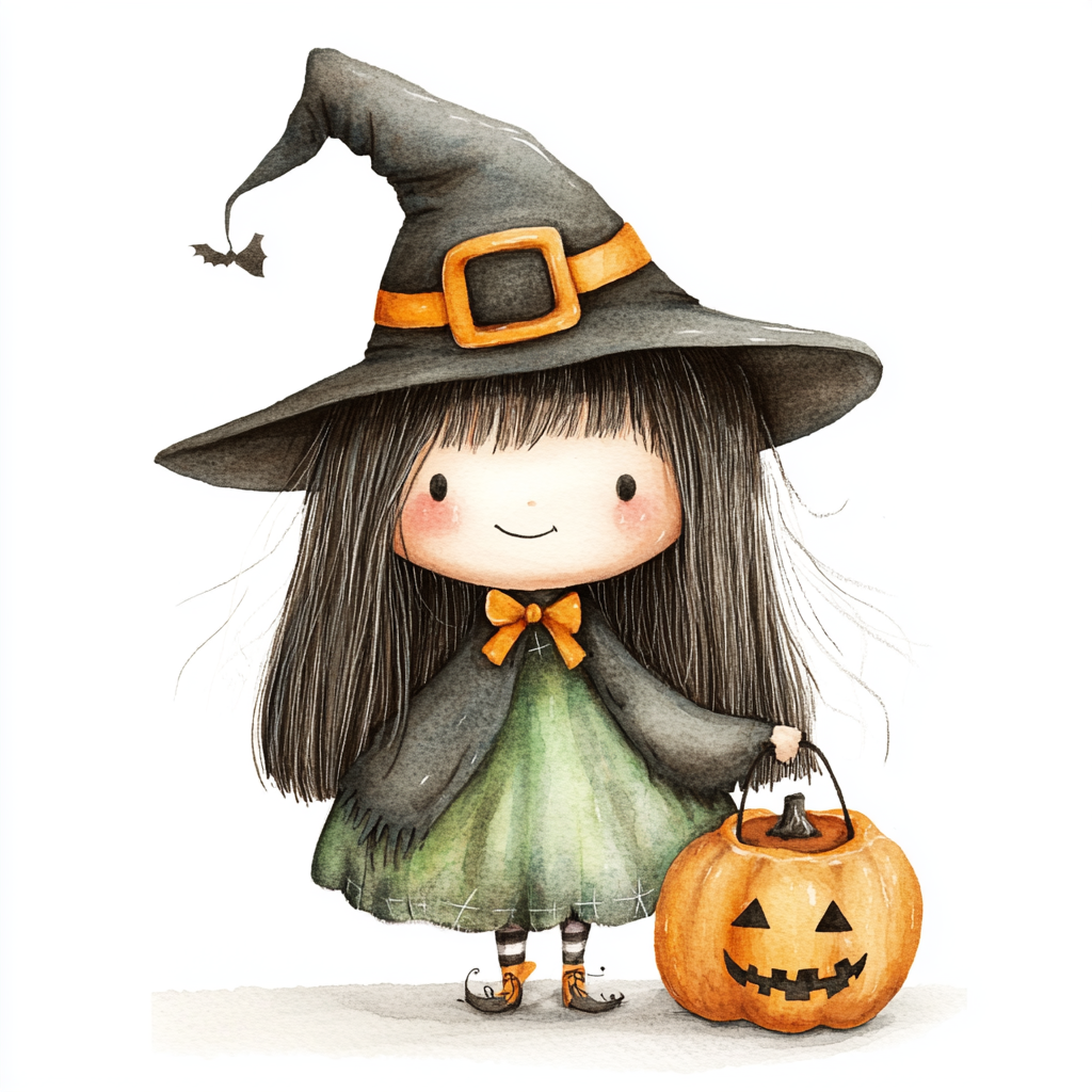 Halloween Witch Midjourney Guide PDF For Cute Minimalist Halloween Characters