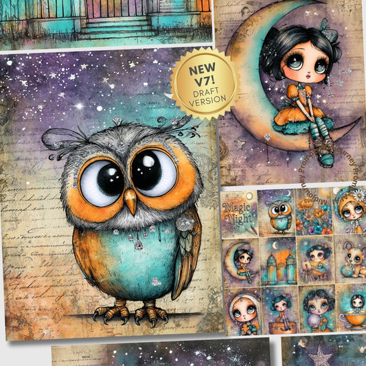 Midjourney V 7 Prompts for Cute Steampunk Junk Journal Art